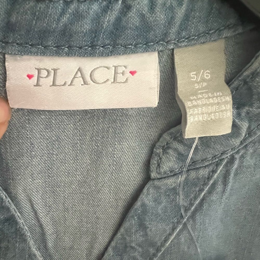 The Children's Place Girls Chambray Shirt Dress Sz 5/6 NWT🏷 so soft! - Picture 11 of 15